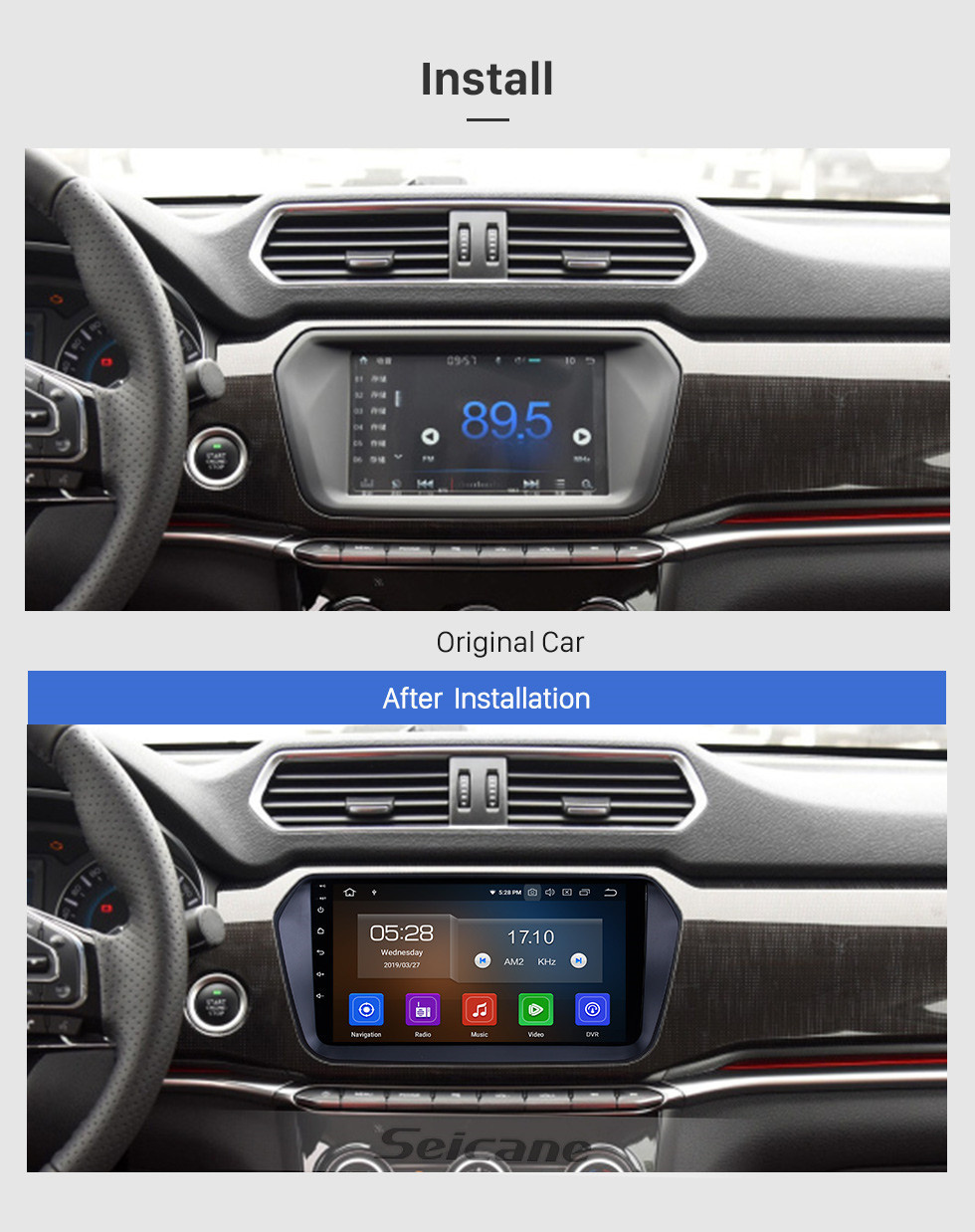 Seicane Android 11.0 für 2017 Great Wall Haval H2 (blaues Etikett) 9-Zoll-GPS-Navigationssystem mit HD-Touchscreen-Carplay Bluetooth-Unterstützung TPMS