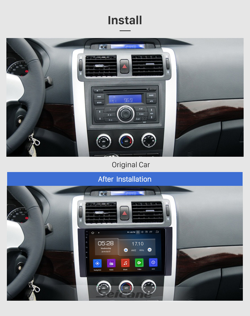 Seicane 10.1 pulgadas para 2012 2013 2014-2017 Foton Tunland Radio Android 11.0 Sistema de navegación GPS Bluetooth HD Pantalla táctil Carplay soporte OBD2