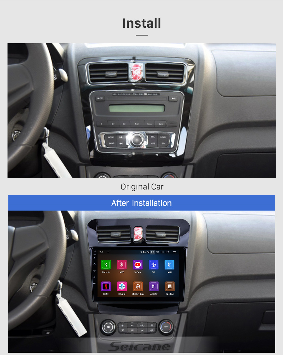 Seicane Android 11.0 para 2014 JAC A13 2016 JAC IFV4 Radio 9 polegadas Sistema de navegação GPS com Bluetooth HD Touchscreen com suporte para Carplay SWC