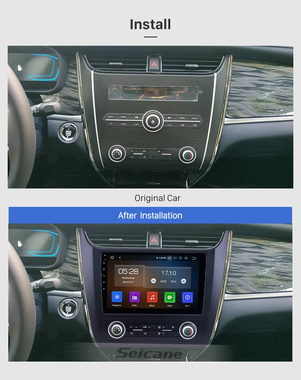 Seicane Android 11.0 For 2019 Changan Cosmos Manual A / C Radio 10.1 polegadas Sistema de Navegação GPS Bluetooth HD Touchscreen Carplay support DVR Seicane Android 11.0 For 2019 Changan Cosmos Manual A / C Radio 10.1 polegadas Sistema de Navegação GPS Bluetooth HD Touchscreen Carplay support DVR