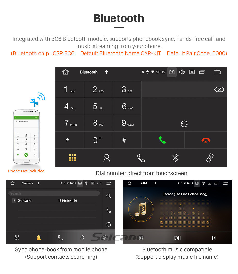 Seicane Android 11.0 Pour 2019 Changan Cosmos Manual A / C Radio 10.1 pouces Système de navigation GPS Bluetooth HD Écran tactile Carplay support DVR