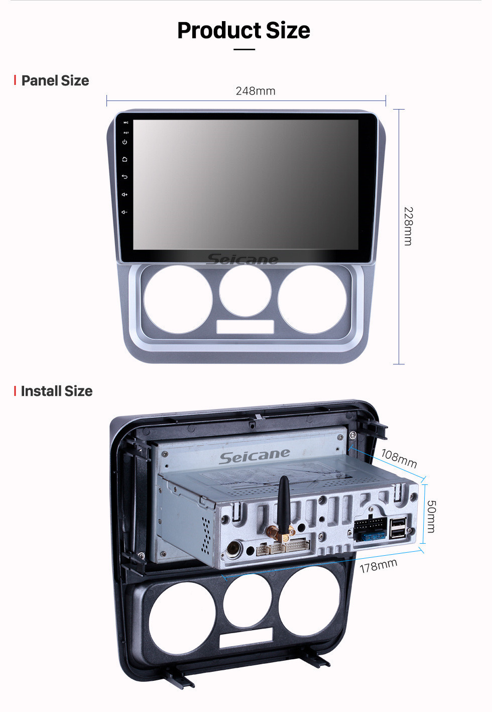 Seicane Écran tactile HD pour 2009 2010 2011 2012 2013 Geely Ziyoujian Radio Android 11.0 9 pouces Navigation GPS Bluetooth Carplay support Caméra de recul