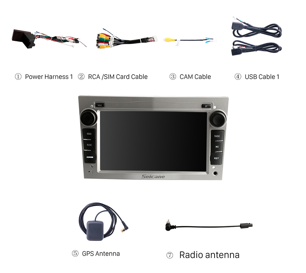 Seicane Android 10.0 2006-2011 OPEL Corsa HD Pantalla táctil Unidad principal de radio con navegación GPS Sistema de audio Bluetooth Música USB WIFI 1080P Video TV digital