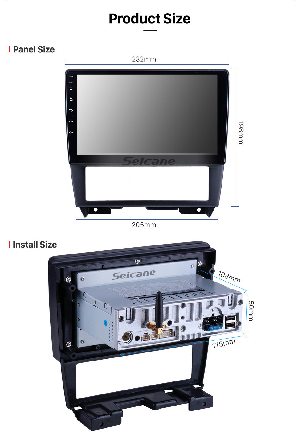 Seicane Android 11.0 für 1994 1995 1996 1997 Nissan Cefiro (A32) Radio 9 Zoll GPS Navigation mit HD Touchscreen Carplay Bluetooth Unterstützung Digital TV