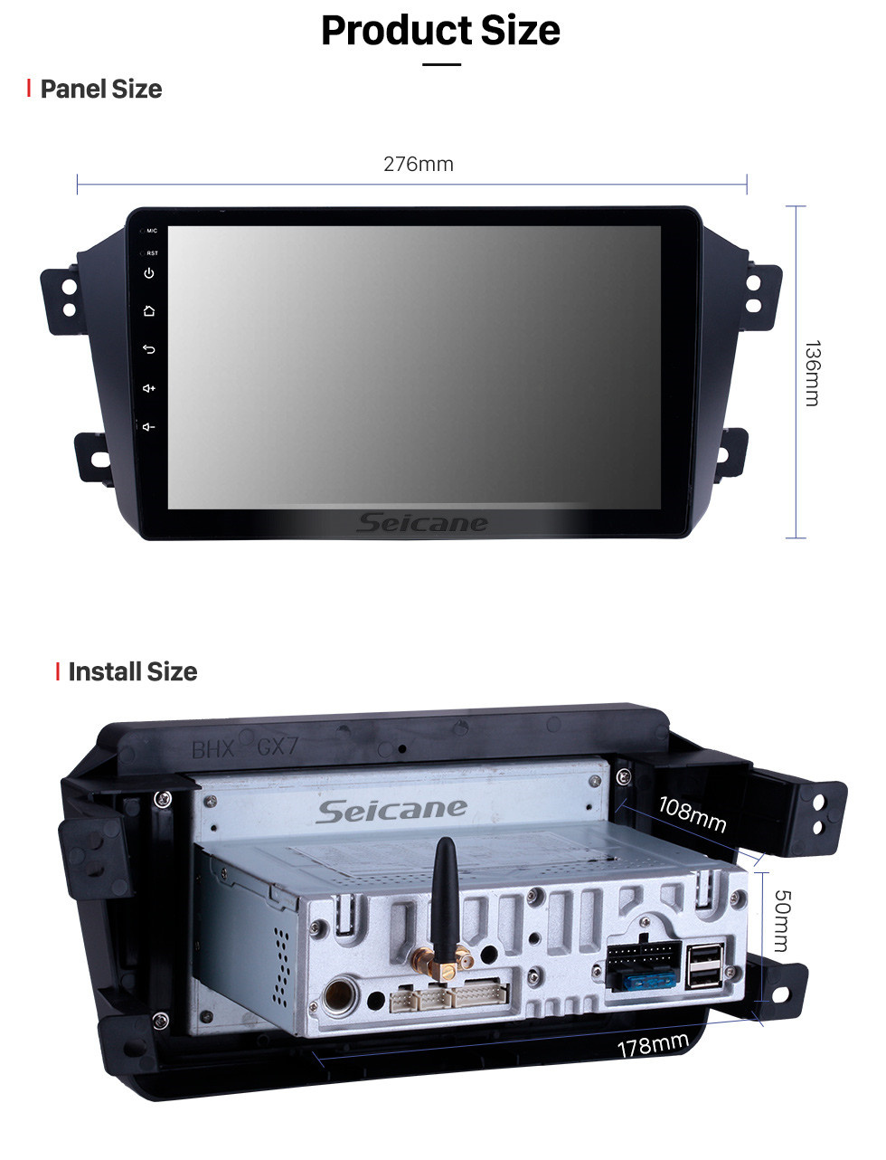 Seicane 10.1 pulgadas HD Pantalla táctil GPS Sistema de navegación por radio Android 11.0 para 2014 2015 2016 Nissan Qashqai Soporte Bluetooth Música ODB2 DVR Enlace de espejo TPMS Control del volante