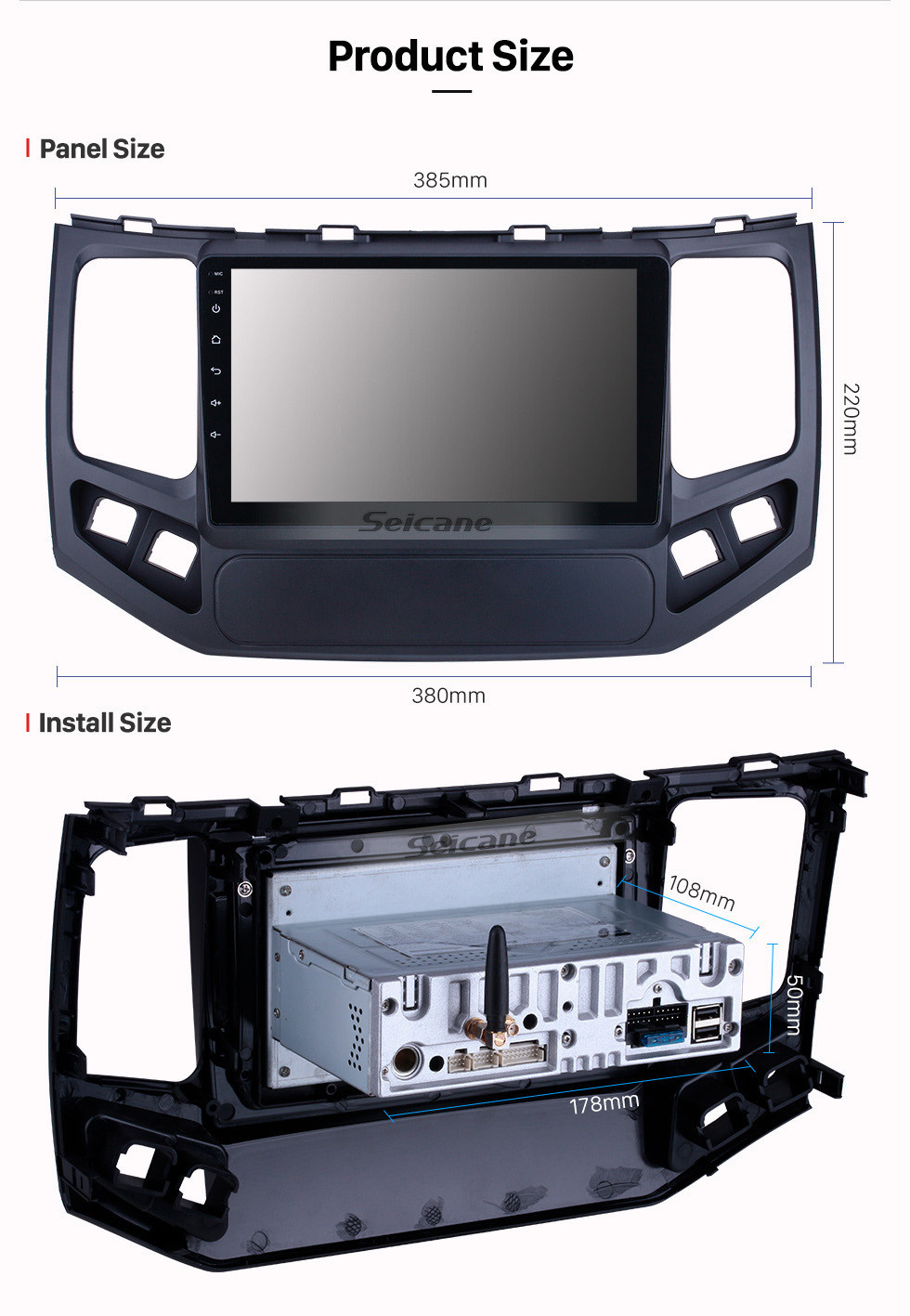 Seicane HD Touchscreen para 2009 2010 Geely King Kong Rádio Android 11.0 9 polegadas Sistema de Navegação GPS Bluetooth WIFI Carplay suporte DVR DAB +