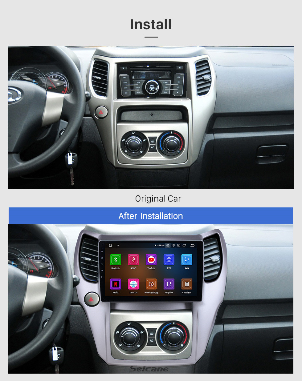 Seicane 10,1 дюйма для 2012 2013 Great Wall M4 Radio Android 11.0 GPS-навигация Bluetooth HD с сенсорным экраном Поддержка Carplay OBD2