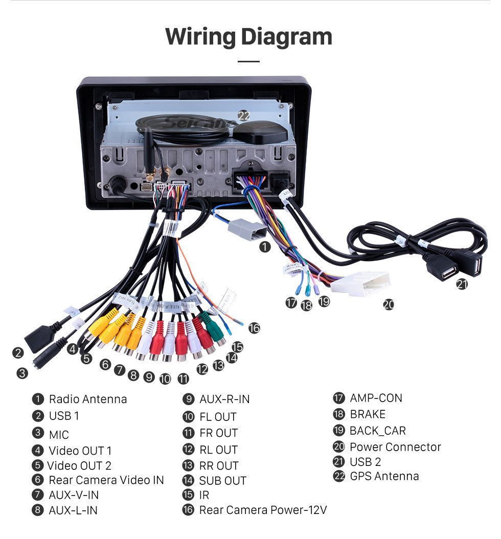 Seicane Pantalla táctil HD para 2010 2011 2012-2015 Nissan Navara Radio Android 11.0 9 pulgadas Navegación GPS Bluetooth Carplay soporte TPMS Cámara de respaldo