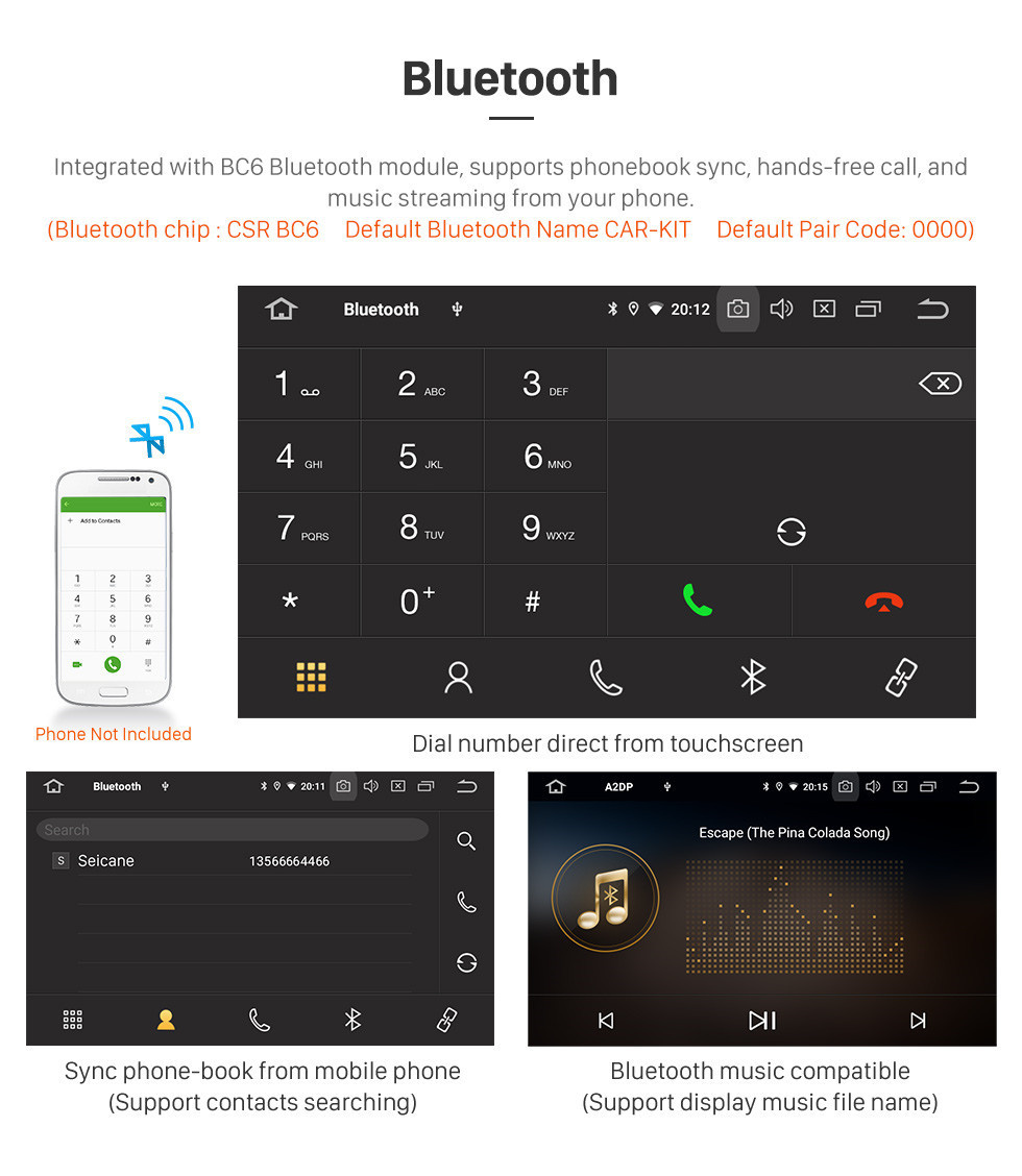 Seicane OEM 9 pouces pour 2019-2020 Mitsubishi Triton Radio Android 13.0 Bluetooth HD Écran tactile Navigation GPS Prise en charge Carplay TPMS