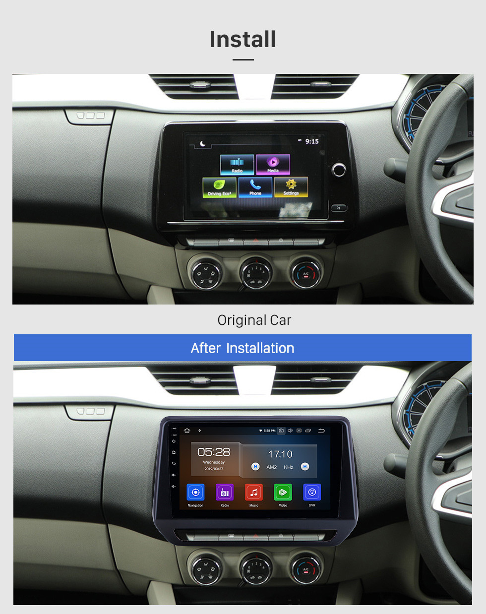 Seicane Android 11.0 для 2019 Renault Triber Radio 9 дюймов GPS-навигация Bluetooth HD с сенсорным экраном USB Carplay поддержка DVR DAB + OBD2 SWC