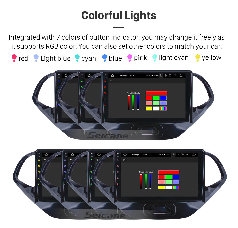 Seicane HD Touchscreen 2015 2016 2017 2018 Ford Figo Radio Android 11.0 9 polegadas Navegação GPS Bluetooth AUX Suporte para Carplay Câmera de backup