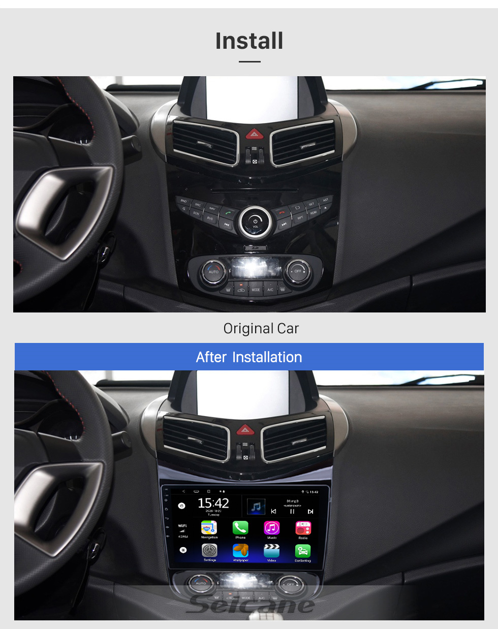 Seicane HD Touchscreen de 10,1 polegadas Android 11.0 para FAW Haima S5 Rádio Sistema de navegação GPS Suporte para carplay Bluetooth Câmera de backup