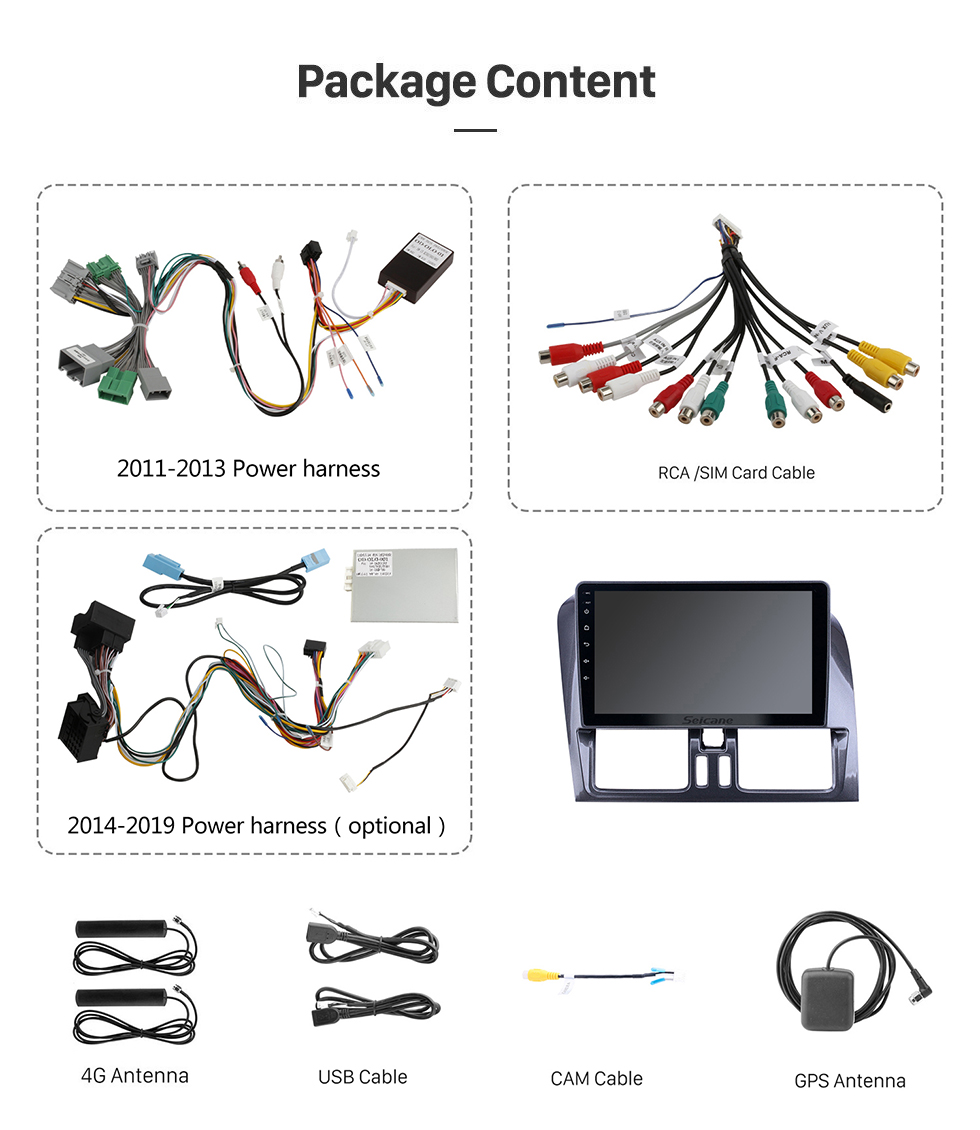Seicane For 2008 2009 2010-2016 Volvo XC60 Radio 9 inch Android 13.0 HD Touchscreen Bluetooth with GPS Navigation Carplay support SWC