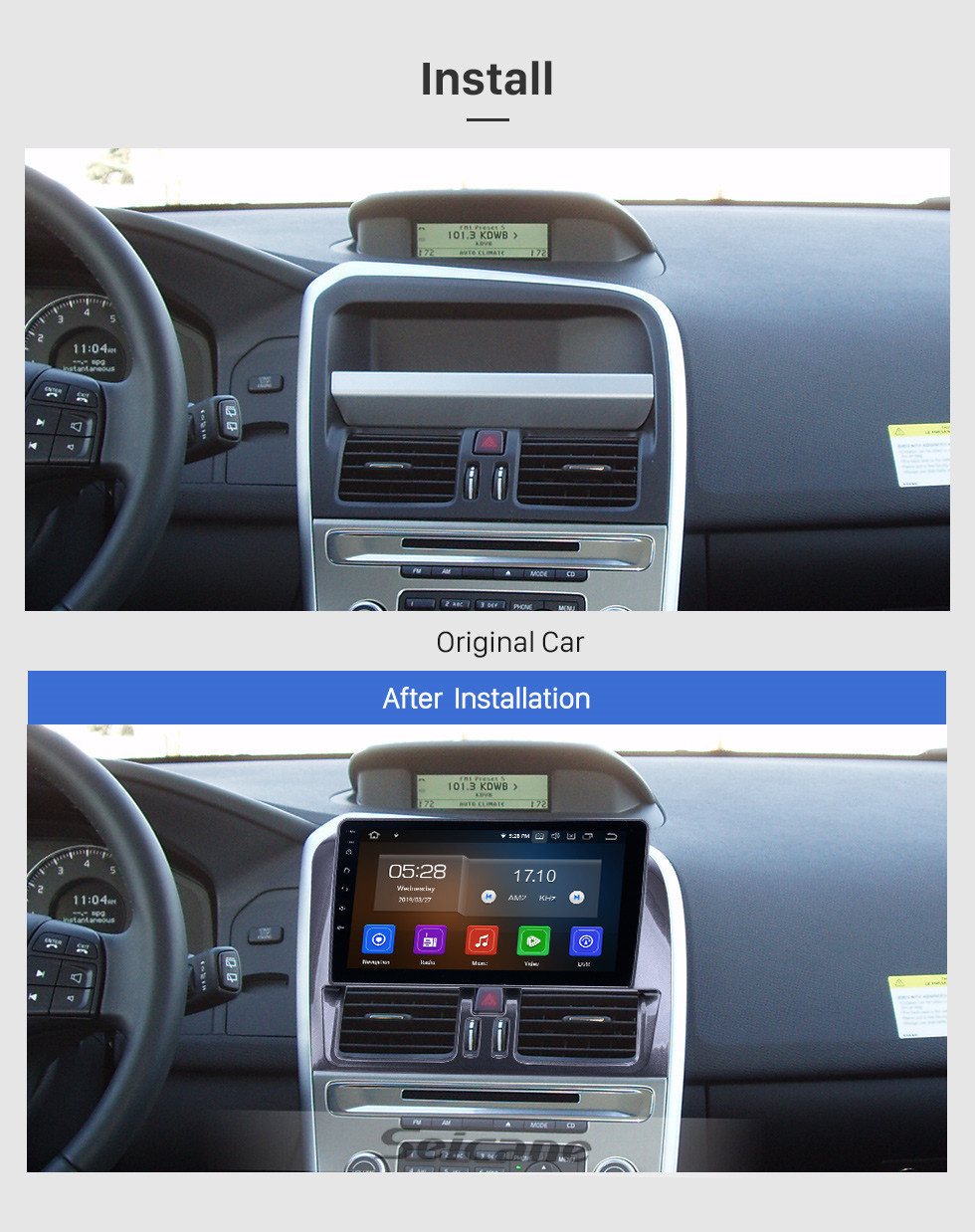 Seicane Para 2008 2009 2010-2016 Volvo XC60 Radio 9 pulgadas Android 13.0 HD Pantalla táctil Bluetooth con navegación GPS Carplay soporte SWC