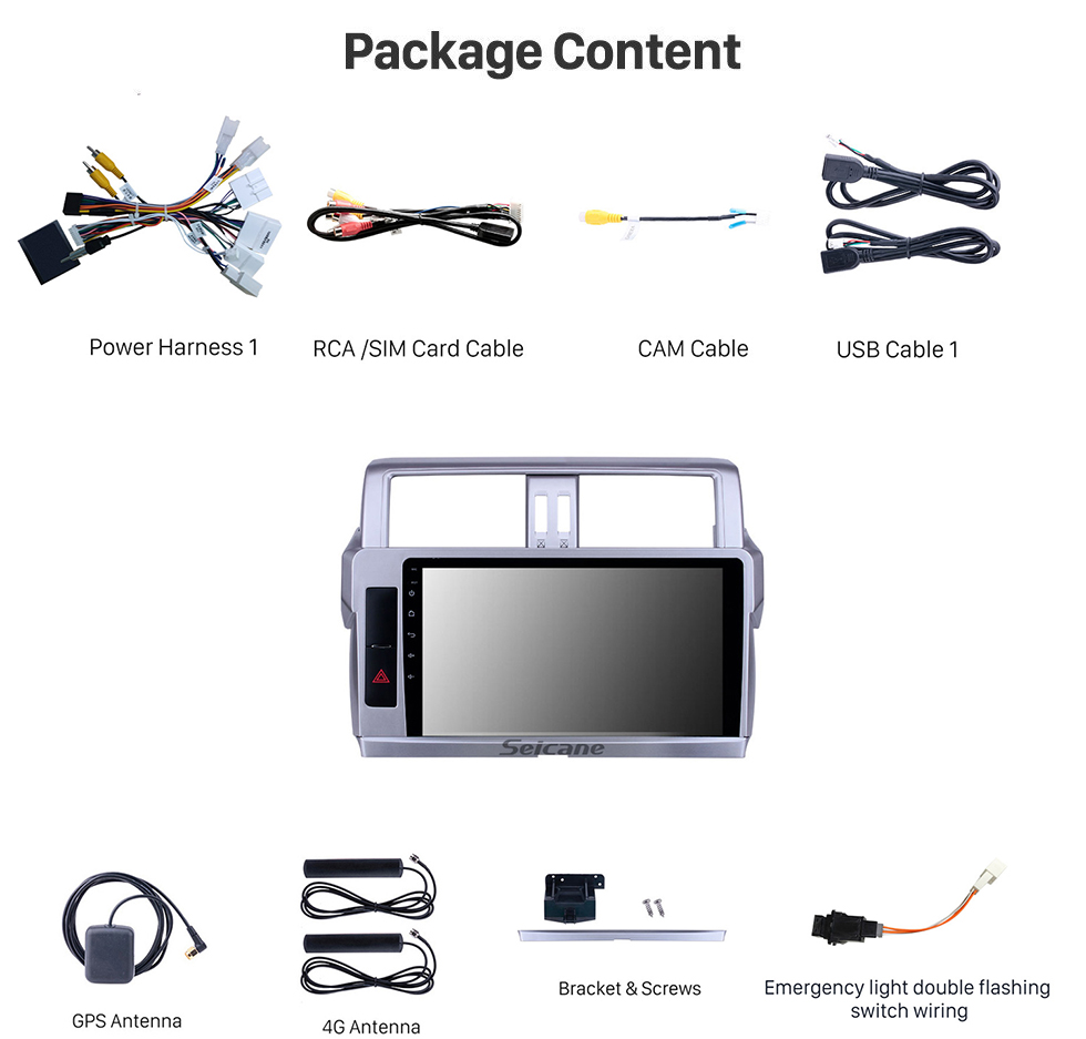 Seicane Android 12.0 Radio de navigation GPS 10,1 pouces pour Toyota Land Cruiser Prado 2014 avec écran tactile HD Prise en charge Bluetooth Carplay TV numérique Seicane Android 12.0 Radio de navigation GPS 10,1 pouces pour Toyota Land Cruiser Prado 2014 avec écran tactile HD Prise en charge Bluetooth Carplay TV numérique