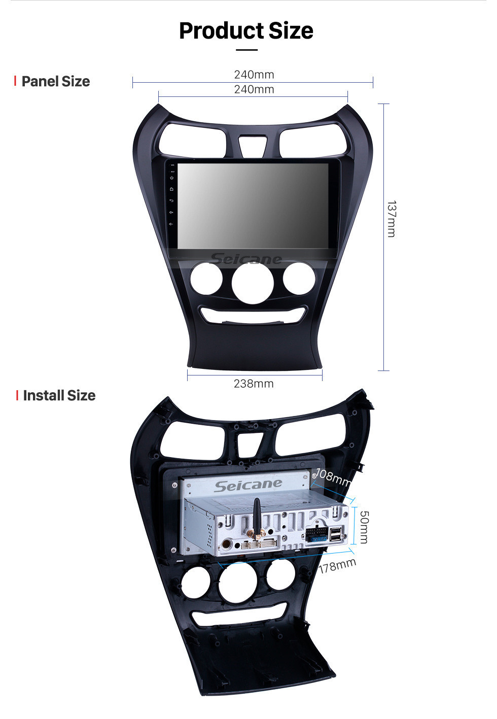 Seicane Android 11.0 9-дюймовый GPS-навигатор для Hyundai EON 2012 года с сенсорным экраном HD Carplay Поддержка Bluetooth Цифровое телевидение