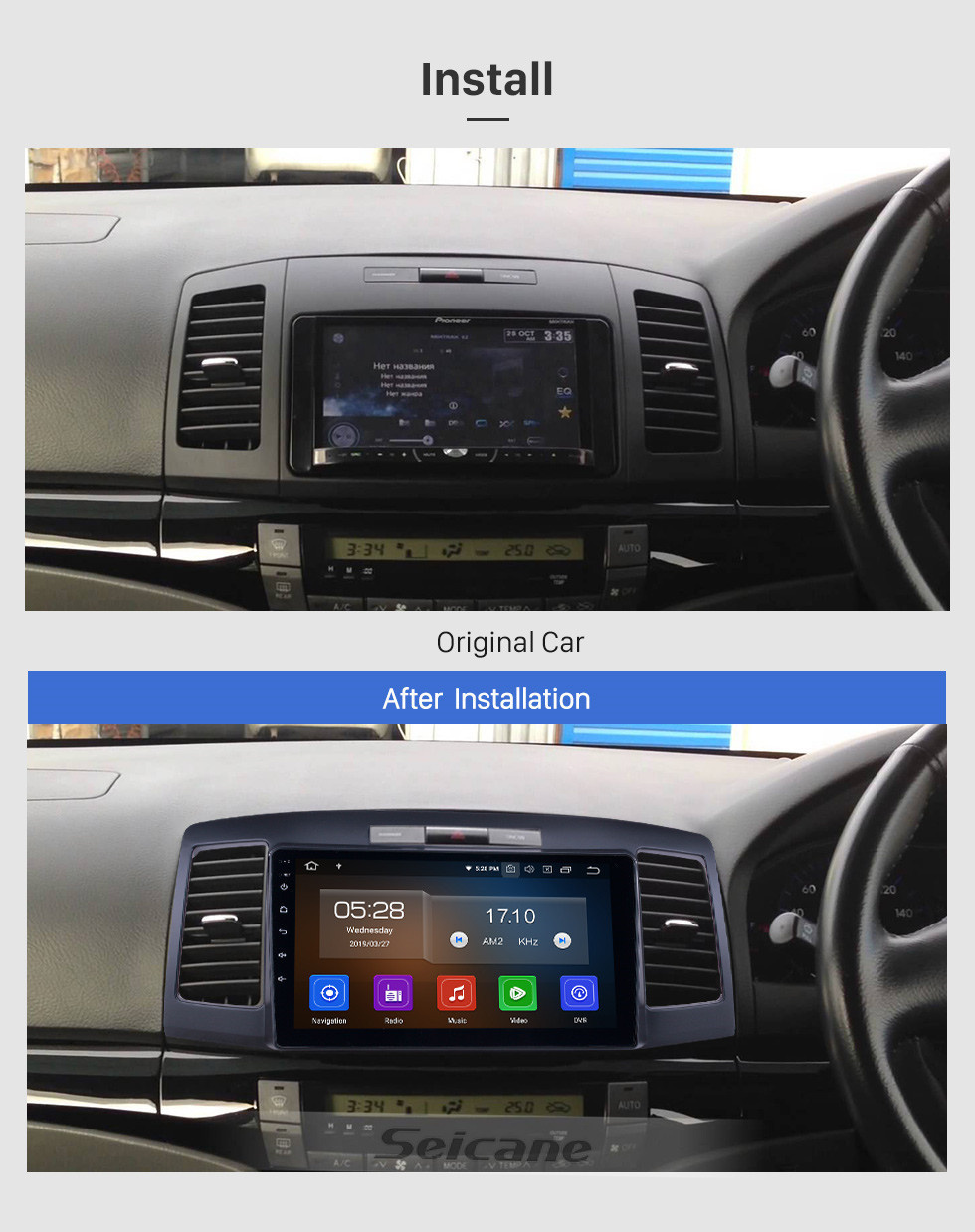 Seicane 9 polegadas 2001-2007 Toyota Allion 240 Android 11.0 Navegação GPS Rádio WIFI Bluetooth HD Touchscreen Suporte para Carplay Espelho Link