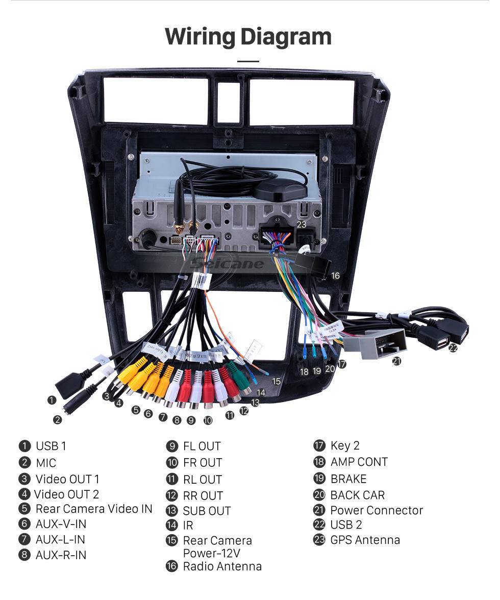 Seicane 2008-2013 Honda City Auto A / C Android 11.0 10.1 pulgadas Radio de navegación GPS Bluetooth HD Pantalla táctil USB Carplay compatible con DVR SWC