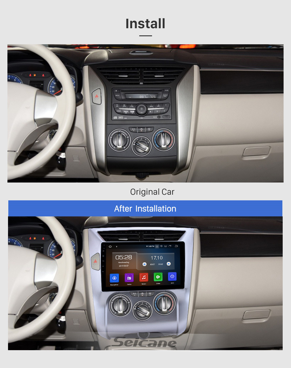 Seicane 10,1 polegadas 2012-2016 Venucia D50 / R50 Android 11.0 Navegação GPS Rádio WIFI Bluetooth HD Tela sensível ao toque Suporte de reprodução Espelho Link