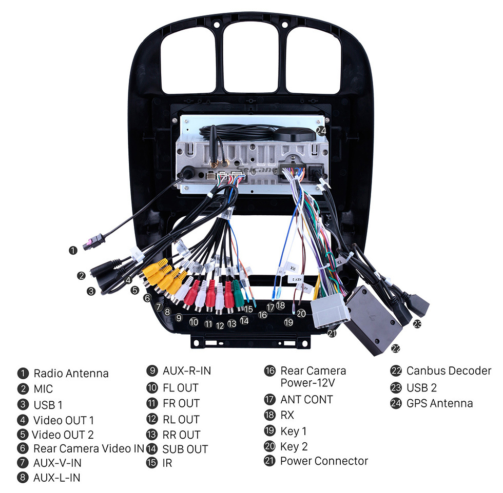 Seicane HD Touchscreen para 2006 2007 2008-2012 Chrysler Pacifica Radio Android 11.0 10.1 polegadas Sistema de Navegação GPS Bluetooth Carplay support DAB +