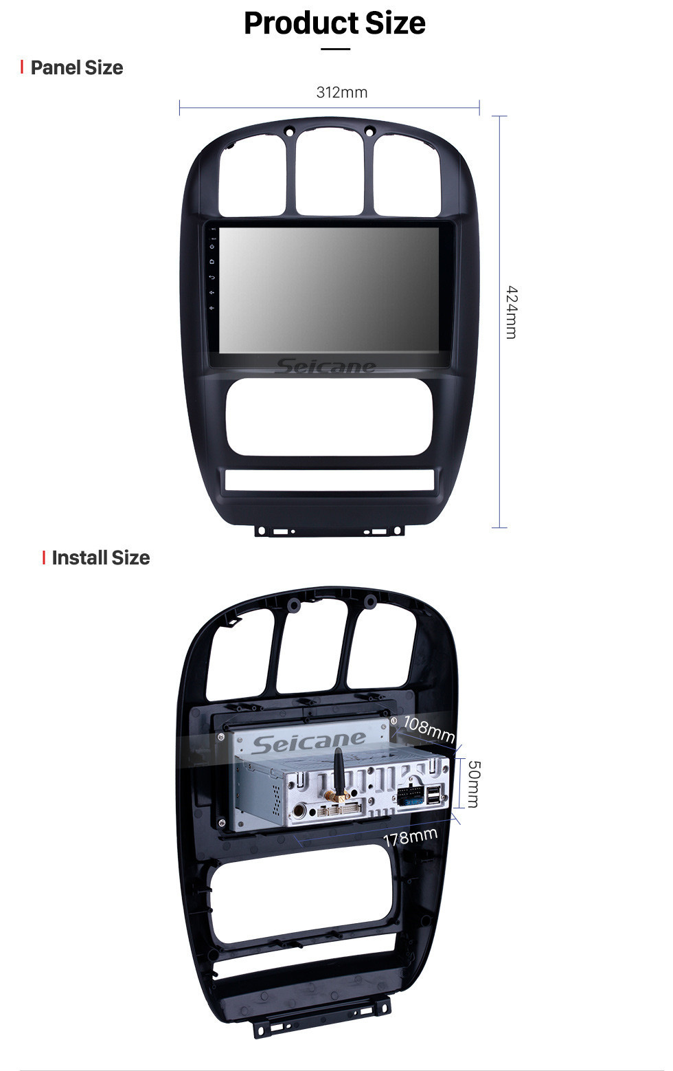 Seicane HD Touchscreen für 2006 2007 2008-2012 Chrysler Pacifica Radio Android 11.0 10.1 Zoll GPS Navigationssystem Bluetooth Carplay Unterstützung DAB +