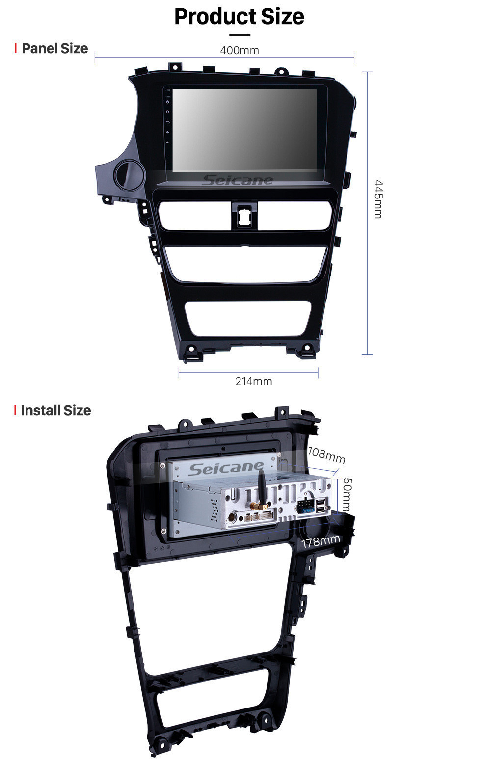 Seicane 2018-2019 Venucia T70 Alta versión Android 11.0 10.1 pulgadas Radio de navegación GPS Bluetooth HD Pantalla táctil Carplay compatible DVR SWC