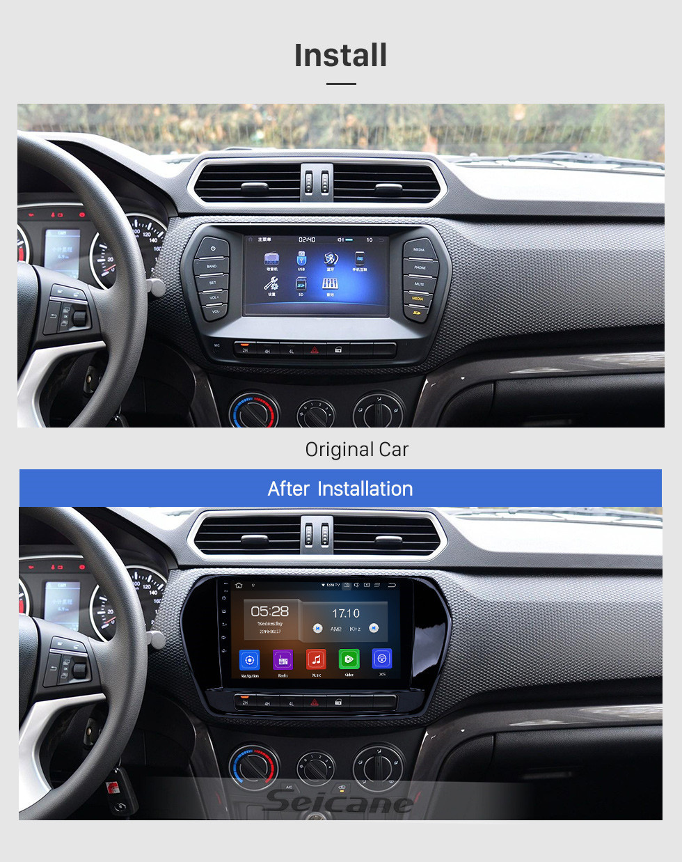 Seicane Pantalla táctil HD 2011-2015 Great Wall Wingle 5 Android 11.0 9 pulgadas Radio de navegación GPS Bluetooth AUX Carplay compatible Cámara trasera