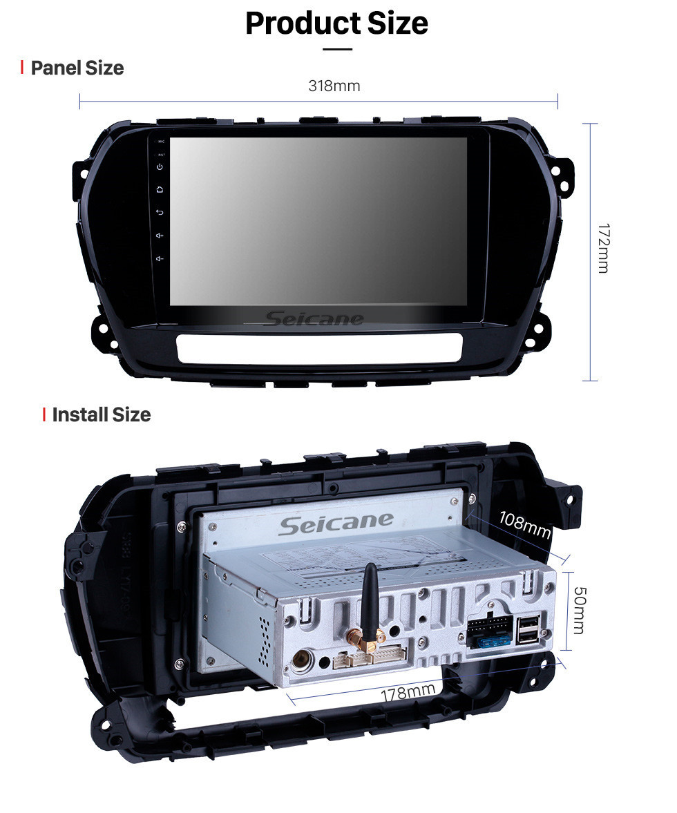 Seicane Écran tactile HD 2011-2015 Grande Muraille Wingle 5 Android 11.0 Radio de navigation GPS 9 pouces avec support Bluetooth AUX Carplay Caméra arrière