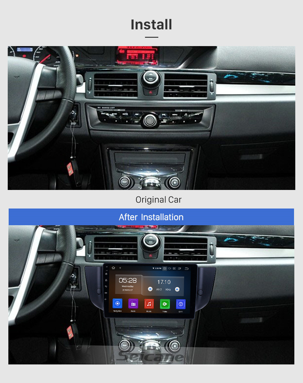 Seicane 2010-2015 MG6 / 2008-2014 Roewe 500 Android 11.0 Radio de navigation GPS 9 pouces avec écran tactile Bluetooth HD USB Prise en charge de Carplay DVR SWC