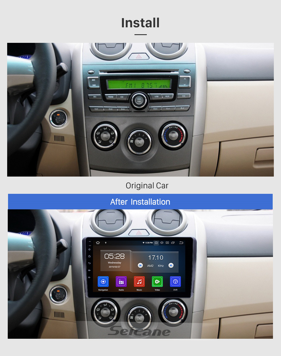 Seicane Para 2001 2002-2005 Mitsubishi Airtrek / Outlander Radio 10,1 polegadas Android 11.0 HD Touchscreen Bluetooth com sistema de navegação GPS Suporte Carplay Câmera de backup