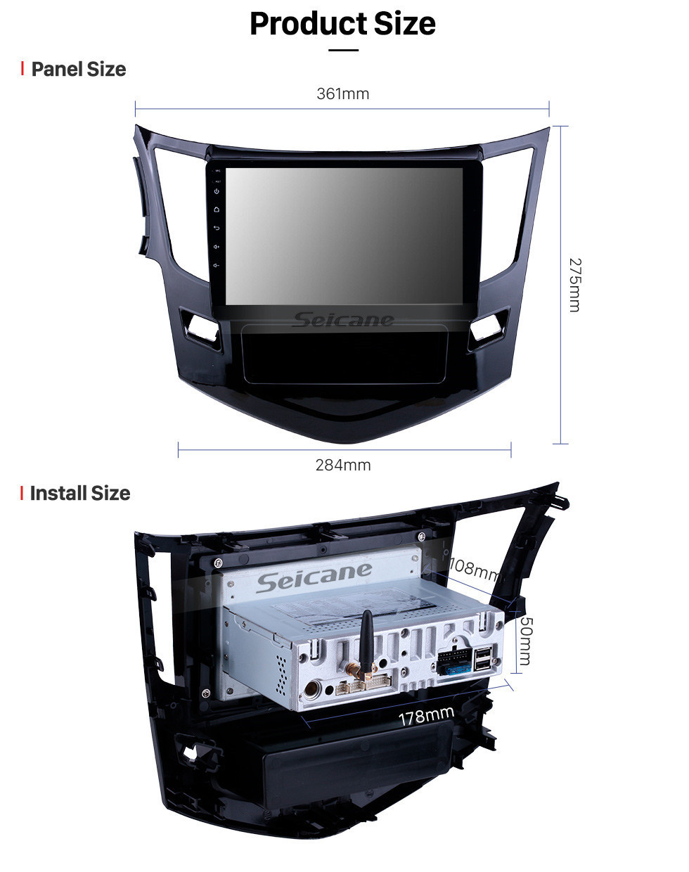 Seicane Pantalla táctil HD 2012-2016 BYD Surui Android 11.0 9 pulgadas Navegación GPS Radio Bluetooth AUX Carplay compatible Cámara trasera DAB + OBD2