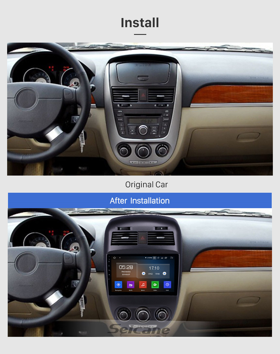 Seicane 10.1 polegadas 2008-2018 Buick Excelle Android 11.0 Navegação GPS Rádio Bluetooth HD Touchscreen Suporte para Carplay Espelho Link