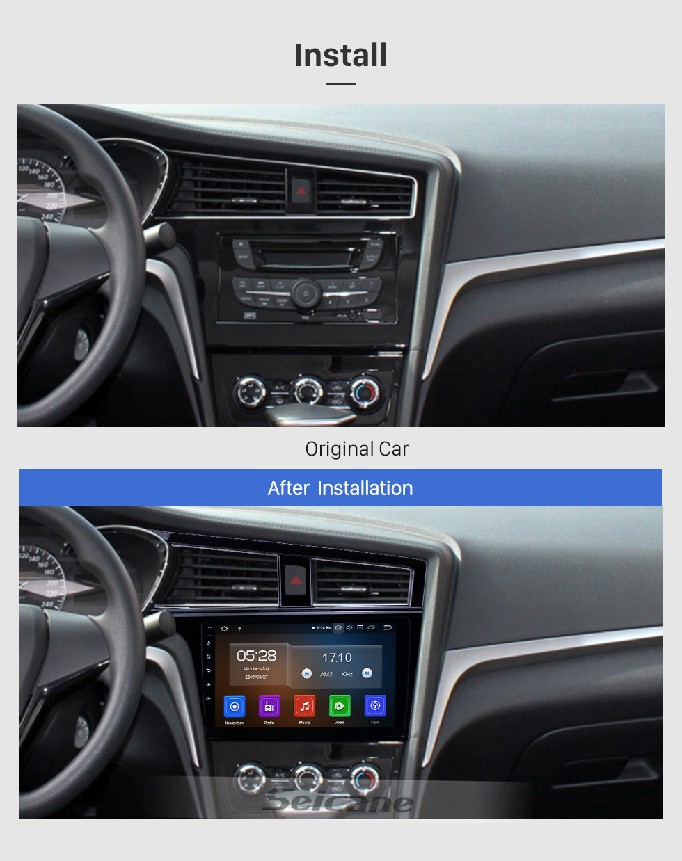 Seicane Android 11.0 9 polegadas Rádio Navegação GPS para 2017-2019 Venucia D60 com HD Touchscreen Carplay Bluetooth suporte TV Digital