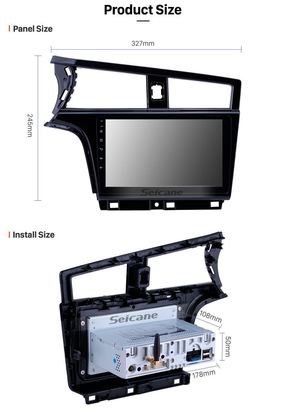 Seicane Android 11.0 9 pouces Radio de navigation GPS pour 2017-2019 Venucia D60 avec support tactile Carplay Bluetooth HD Téléviseur numérique