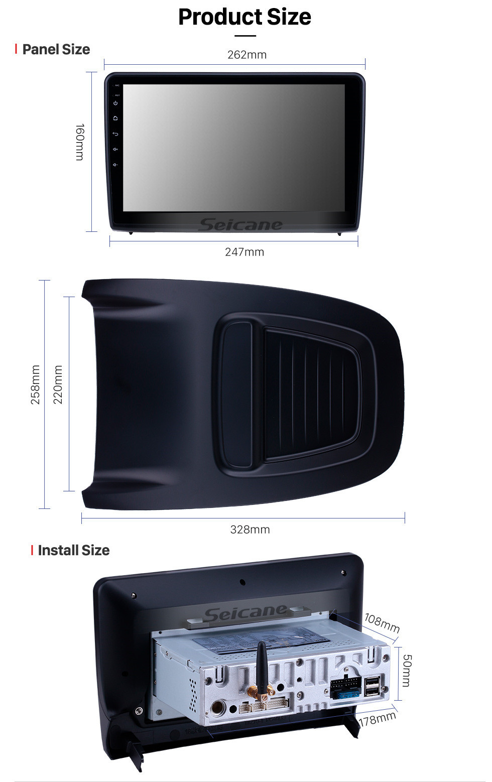 Seicane 10,1-дюймовый Android 11.0 радио для Ford Ecosport с сенсорным экраном Bluetooth HD GPS-навигация Поддержка Carplay DAB + TPMS