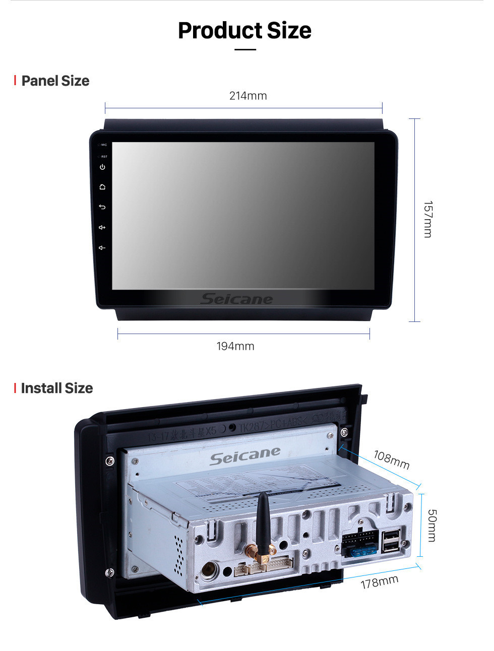 Seicane OEM 9 pulgadas Android 11.0 para 2013-2017 Suzuki Wagon R X5 Bluetooth HD Pantalla táctil Navegación GPS Radio Carplay soporte TPMS