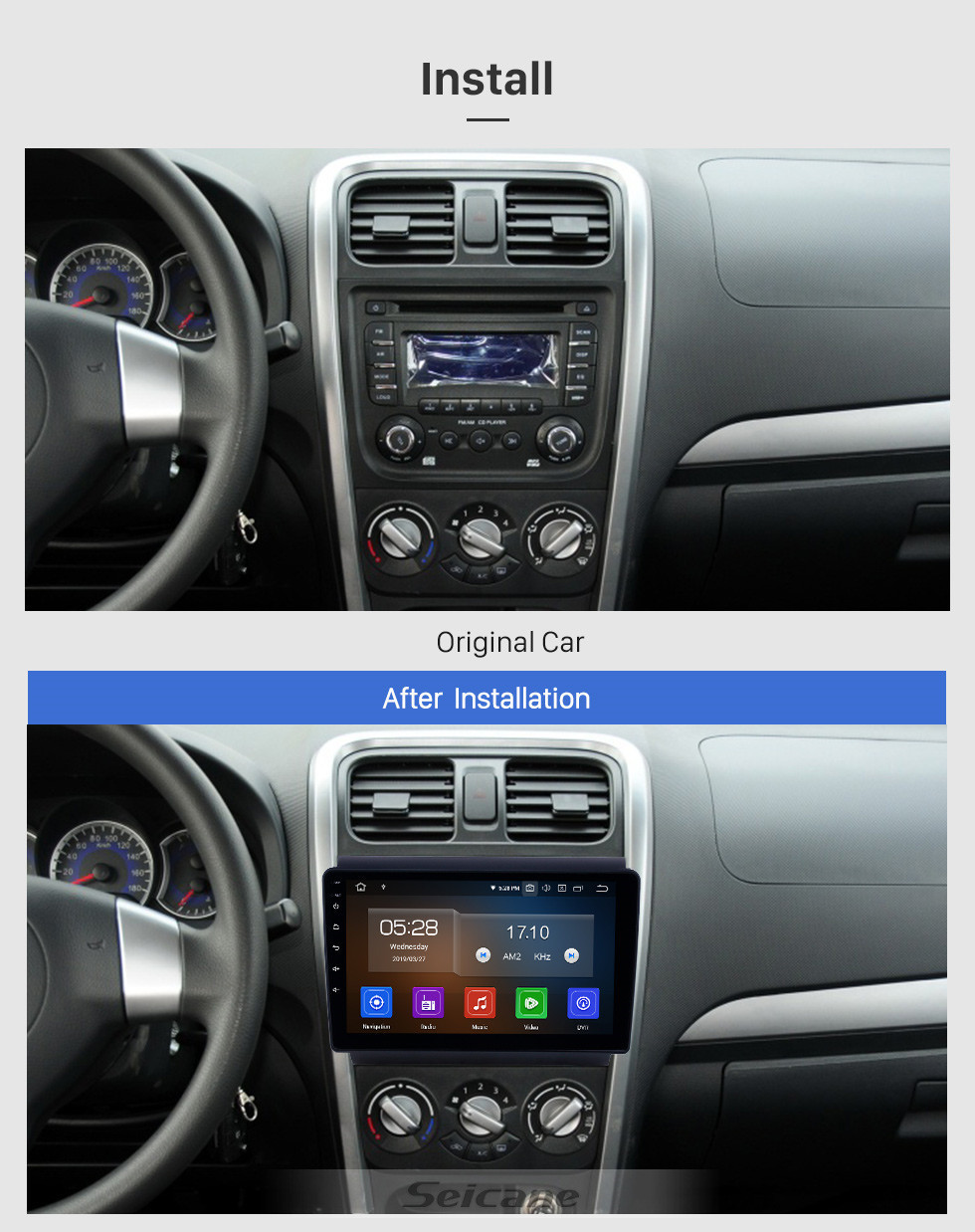 Seicane OEM 9 pouces Android 11.0 pour 2013-2017 Suzuki Wagon R X5 Bluetooth HD à écran tactile GPS Navigation Radio support Carplay TPMS
