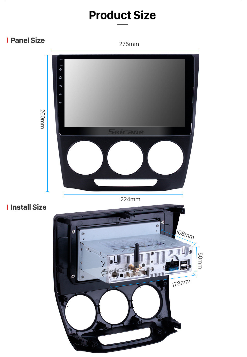 Seicane Radio de navegación GPS Android 11.0 de 10.1 pulgadas para 2013-2019 Honda Crider Manual A / C con pantalla táctil HD Carplay Bluetooth soporte 1080P