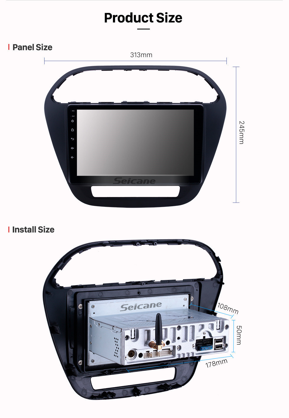 Seicane Écran tactile HD 2019 Tata Tiago / Nexon Android 11.0 9 pouces Radio de navigation GPS Bluetooth AUX Support Carplay Caméra arrière DAB + OBD2
