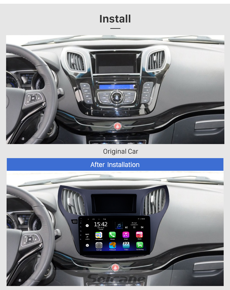 Seicane OEM Android 11.0 für 2013 JAC Heyue RS M2 Radio mit Bluetooth 10,1 Zoll HD Touchscreen GPS Navigationssystem Carplay Unterstützung DSP