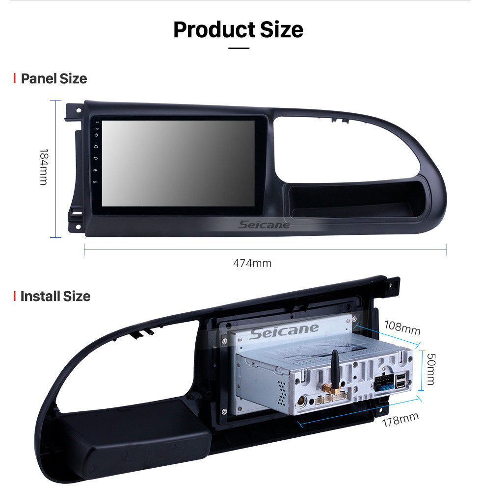 Seicane HD Touchscreen 2010-2016 Ford Transit Android 11.0 9 Zoll GPS Navigationsradio Bluetooth AUX Carplay Unterstützung Rückfahrkamera DAB + OBD2