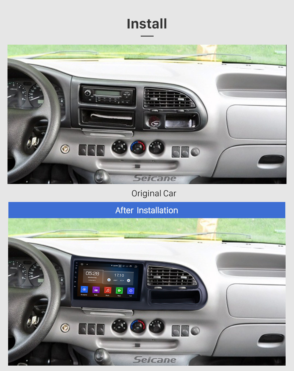Seicane HD Touchscreen 2010-2016 Ford Transit Android 11.0 9 inch GPS Navigation Radio Bluetooth AUX Carplay support Rear camera DAB+ OBD2 Seicane HD Touchscreen 2010-2016 Ford Transit Android 11.0 9 inch GPS Navigation Radio Bluetooth AUX Carplay support Rear camera DAB+ OBD2