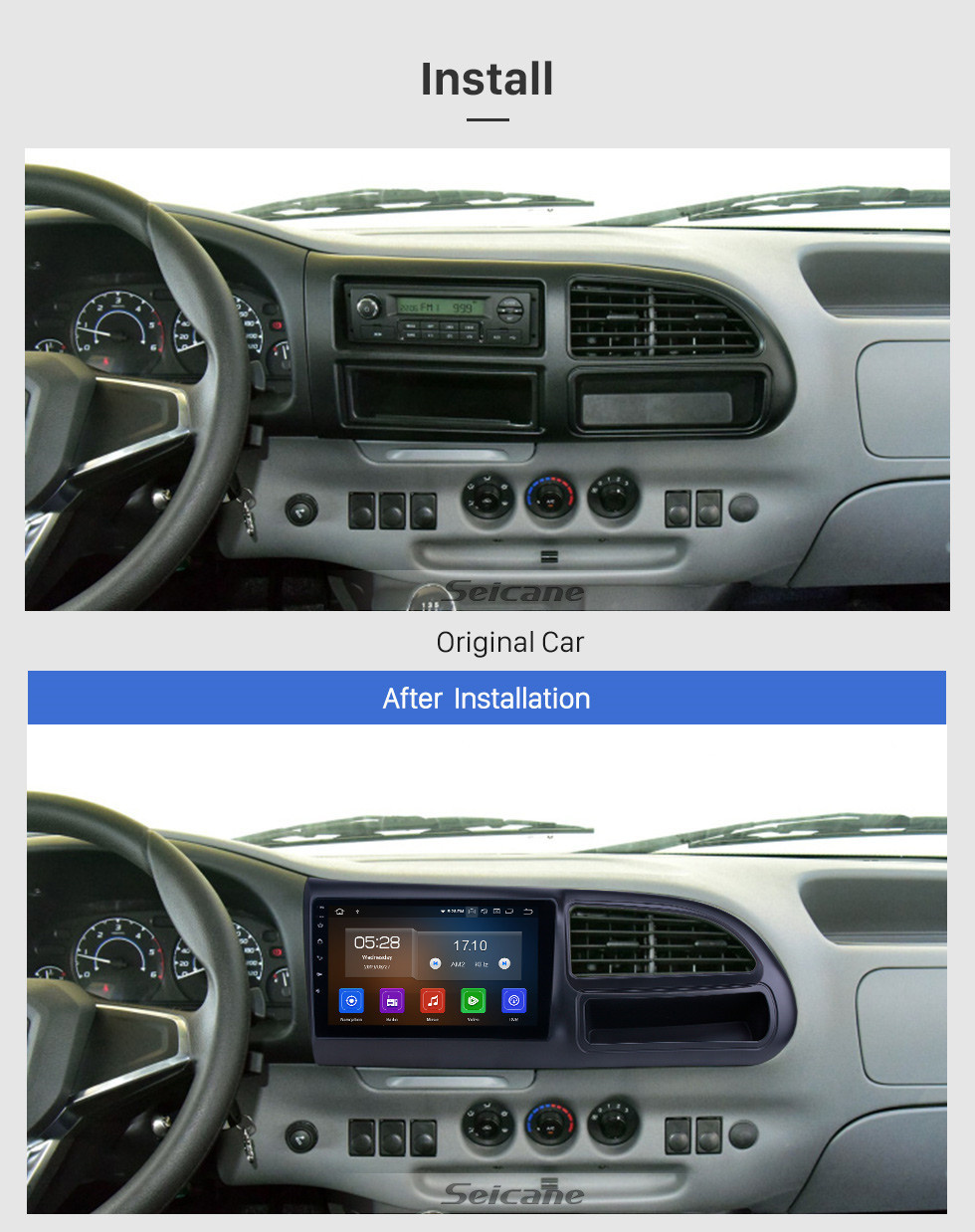 Seicane OEM 9 Zoll Android 11.0 für 2017-2019 Ford Teshun Bluetooth HD Touchscreen GPS Navigationsradio Carplay Unterstützung 1080P TPMS