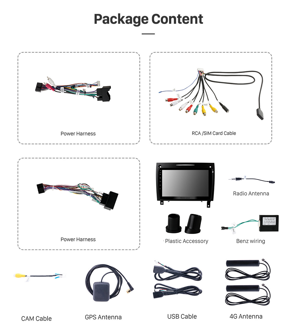 Seicane Android 13.0 8 polegadas para 2000 2001 2002-2011 Mercedes SLK Class R171 SLK200 SLK280 SLK300 SLK350 SLK55 Rádio Navegação GPS com HD Touchscreen Bluetooth USB Carplay suporte 1080P Vídeo