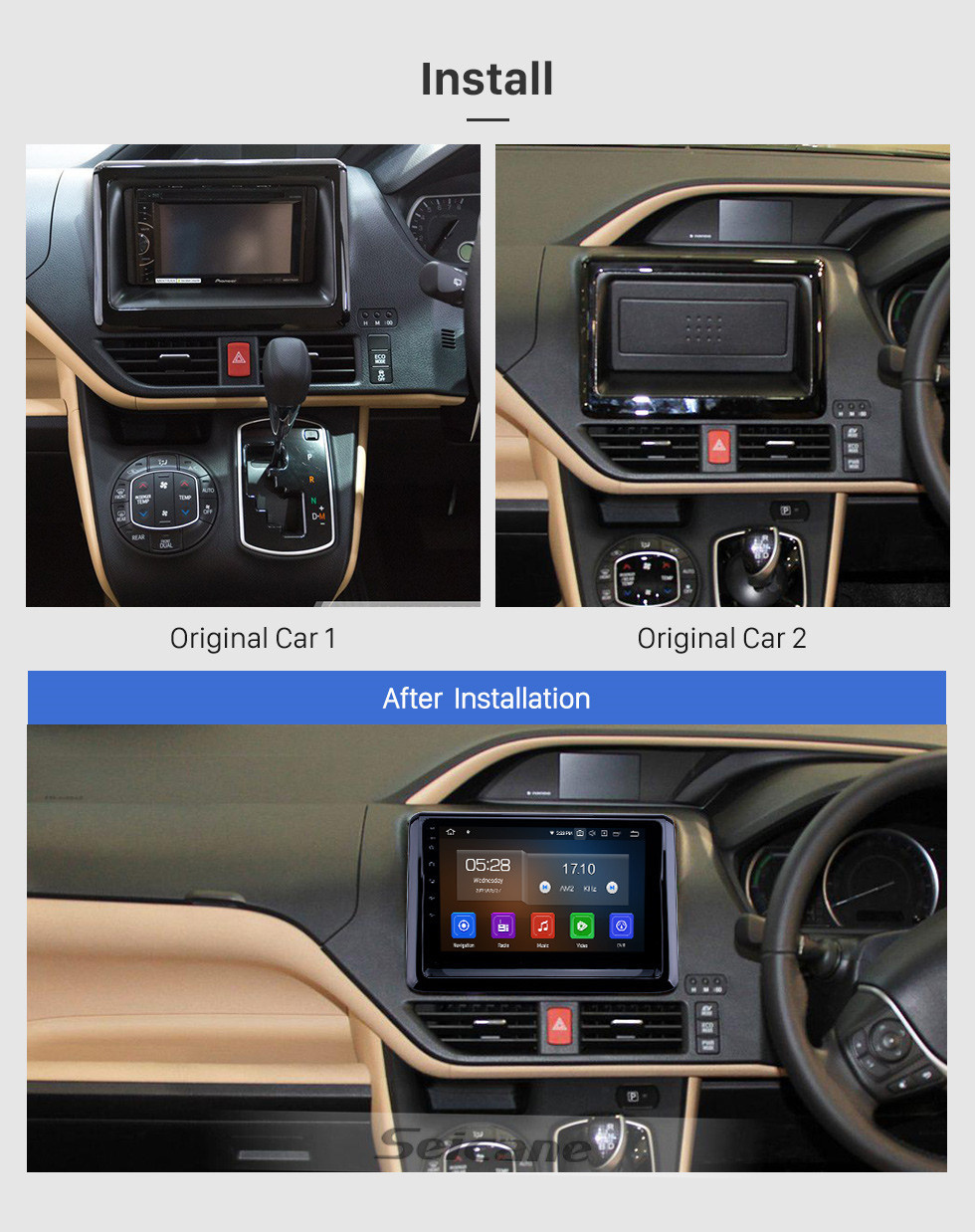 Seicane 2014 Toyota Noah Android 11.0 9 polegadas GPS Navegação Rádio Bluetooth WIFI HD Touchscreen Carplay suporte OBD2 TPMS Câmera de backup Seicane 2014 Toyota Noah Android 11.0 9 polegadas GPS Navegação Rádio Bluetooth WIFI HD Touchscreen Carplay suporte OBD2 TPMS Câmera de backup