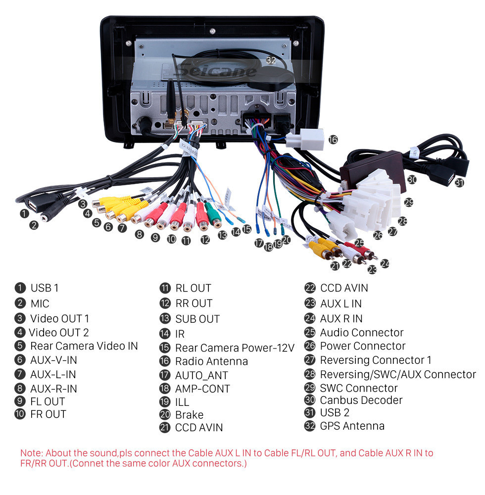 Seicane 2014 Toyota Noah Android 11.0 9 pulgadas Navegación GPS Radio Bluetooth WIFI HD Pantalla táctil Carplay compatible OBD2 TPMS Cámara de respaldo