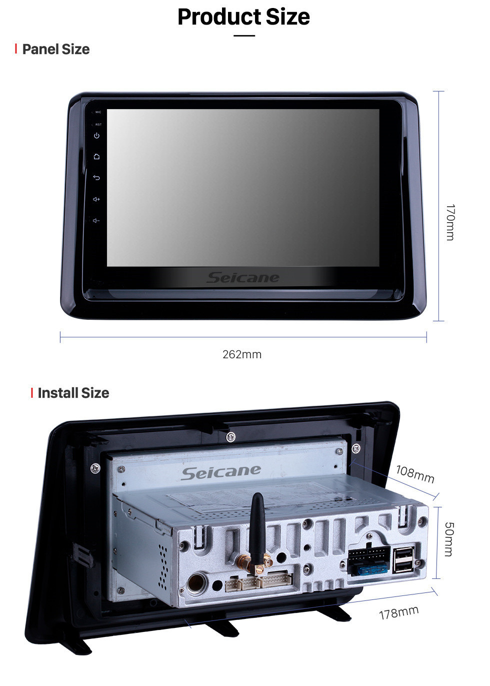 Seicane 2014 Toyota Noah Android 11.0 9 pulgadas Navegación GPS Radio Bluetooth WIFI HD Pantalla táctil Carplay compatible OBD2 TPMS Cámara de respaldo