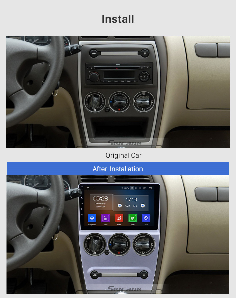 Seicane HD Touchscreen 2008-2013 Citroen Elysee Android 11.0 9 polegadas Navegação GPS Rádio Bluetooth AUX Suporte USB Carplay DAB + Câmera de backup