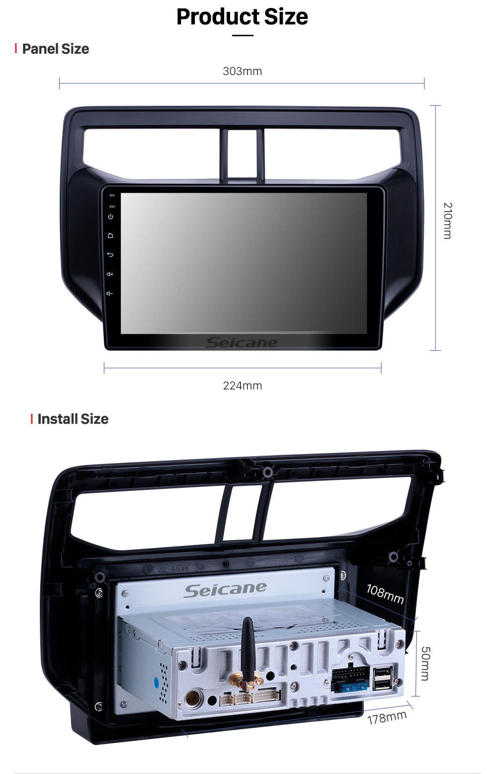 Seicane HD Touchscreen 2010-2019 Toyota Rush Android 11.0 9 polegadas Navegação GPS Rádio Bluetooth WIFI AUX Suporte de reprodução DAB + OBD2 DVR