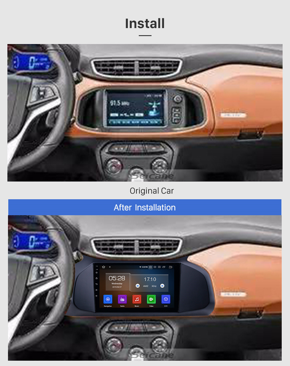 Seicane 2012-2019 Chevy Chevrolet Onix Android 11.0 9-дюймовый GPS-навигация Радио Bluetooth HD с сенсорным экраном Поддержка Carplay OBD2 TPMS